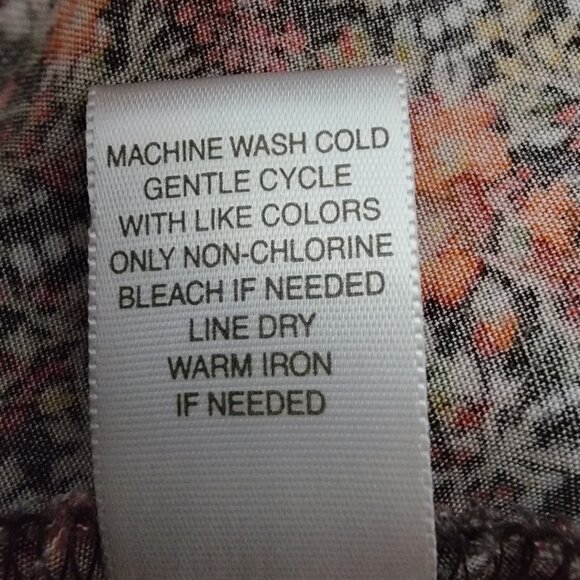 Christopher & Banks Womens Skirt Sz 12 Front Button Orange Paisley BoHo Peasant - Picture 9 of 10